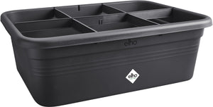 Elho green basics grow garden l - grote kweekbak - moestuinbak met vakverdelers - 100% gerecycled plastic - 76.3 x 57.4 x 26.8 cm - living black