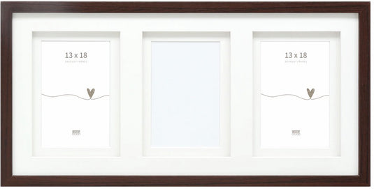 Deknudt frames multifotolijst - bruin - passe-partout - 3 foto's 13x18