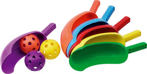 Megaform scoop set of 6 colored bats and balls