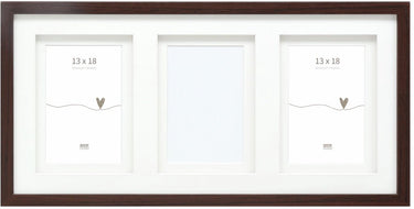 Deknudt frames multifotolijst - bruin - passe-partout - 3 foto's 13x18