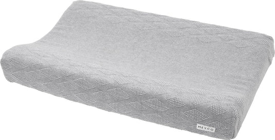 Meyco baby diamond aankleedkussenhoes - biologisch - grey melange - 50x70cm