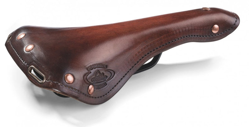 Load image into Gallery viewer, Monte Grappa zadel veer smal Charleston Sport leer D-bruin
