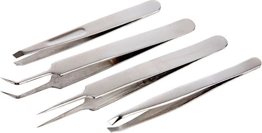 Creotime pincet set, l: 9-12 cm, 4 assorti