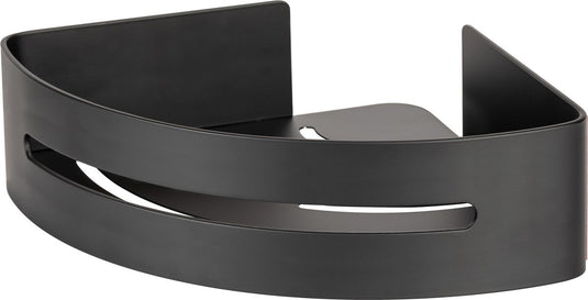 Wenko turbo-loc doucherek hoek bivio mat zwart aluminium 30x23cm - badrek - douchemand - bevestigen zonder boren - zelfklevend