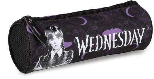 Lannoo graphics - wednesday etui rond 23cm black purple wednesday