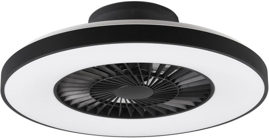 Rl live your light reality halmstad - plafondventilator - zwart mat - incl. 1x smd 40w - drie snelheidsniveaus - geïntegreerde dimmer - aanpasbare lichtkleur - traploos dimmbaar - afstandsbediening