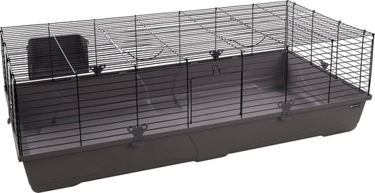 Petsfirst kooi mobi - cavia - dwergkonijnen - grijs zwart - 137.5 cm l - 68.5 cm b - 43 cm h