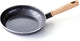 Greenchef vintage koekenpan 20cm - pfas-vrije antikleeflaag - wokpan inductie - keramische pan - ovenbestendig tot 160°c - houten handgreep - koelgreep - zwart