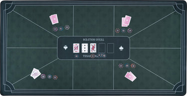Longfield pokerkleed groen 180x90 cm - polyester rubber - glad speeloppervlak - poker dobbel accessoire - engelhart