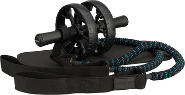Avento heavy duty power ab roller met weerstandsbanden - buikspierwiel - zwart