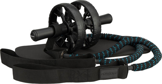 Avento heavy duty power ab roller met weerstandsbanden - buikspierwiel - zwart