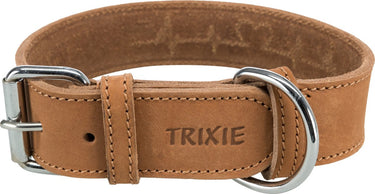 Trixie halsband hond rustic vetleer heartbeat bruin