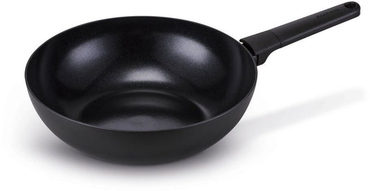 Brabantia vanta wokpan ø 30cm – 100% pfas vrij – keramische antiaanbaklaag titanium versterkt - inductie koekenpan – zwart