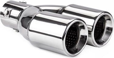Amio universeel rvs uitlaat sierstuk eindstuk - 2x74mm - mt 008 - aansluit diameter tussen de 36mm en 54mm
