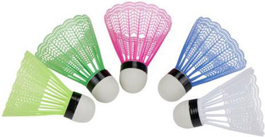 Eddy toys badminton shuttles - 5 stuks – badminton shuttlecocks plastic – gekleurde badminton shuttles – badminton ballen voor training en recreatief spel