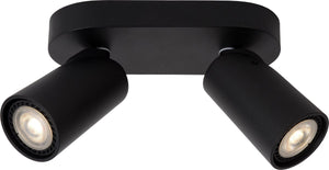 Lucide xyrus - plafondspot (plafondlamp) - led dim to warm - gu10 - 2x5w 2200k 3000k - zwart
