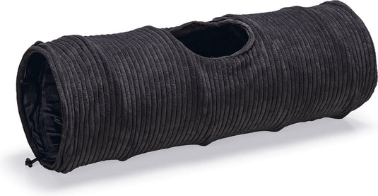 Designed by lotte kattentunnel ribbed - kattenspeelgoed - antraciet - 25x25x75 cm