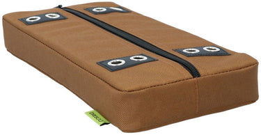 Dresco bagagedragerkussen – comfortabel - bruin – afmeting 32x15x5cm – montage met tie-wraps – rits in hoes