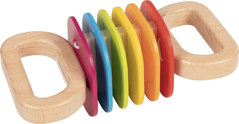 Load image into Gallery viewer, Goki klapper regenboog 16x8x6cm, hout, 1+
