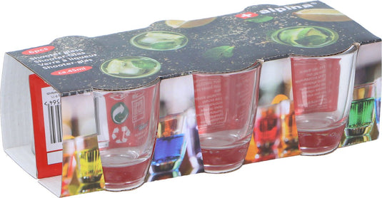 Alpina shotglazen 6 stuks - borrelglaasjes 45ml - vaatwasmachinebestendige glazen - doorzichtig - glas