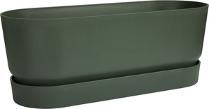 Elho greenville trough long 50 - plantenbak voor buiten - 100% gerecycled plastic - l49.0 x b19.8 x h17.9 cm - blad groen