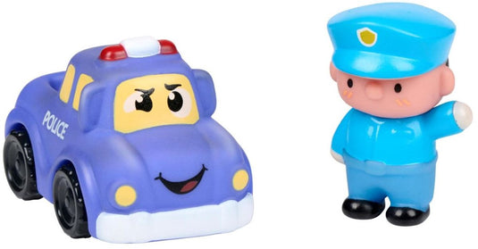 Let's play eddy toys politie speelset - politieauto met pop - 2-delig - blauw