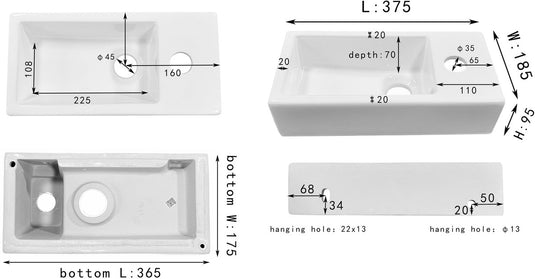 Differnz helios fontein - rechts - 37.5 x 18.5 x 9 cm - keramiek - wit