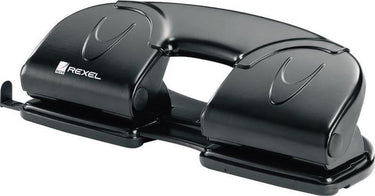 Rexel v412-perforator 4-gaats - perforeert tot 12 vel - zwart