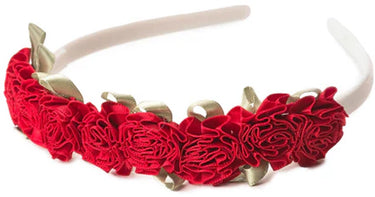 Little adventures - rode bloemenhoofdband – zachte kinderdiadeem net rode rozen
