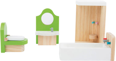 Small foot - houten poppenhuis meubeltjes badkamer, 4dlg.