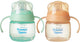 Tommee tippee tuitbeker - 2 stuks- 150 ml - lekvrije oefenbeker met een bijtvaste tuit - voor peuters 4m+ - groen en oranje