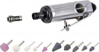 Powerplus powair0011 pneumatisch stiftslijperset - max. druk: 6.3bar - incl. opbergkoffer en 15 accessoires