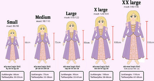 Little adventures - rapunzel jurk classic - maat 116 122