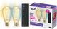 Wiz filament lamp edison - 2-pack + afstandsbediening - warm- tot koelwit licht - slimme led verlichting - e27 fitting - 50w - goud - wi-fi