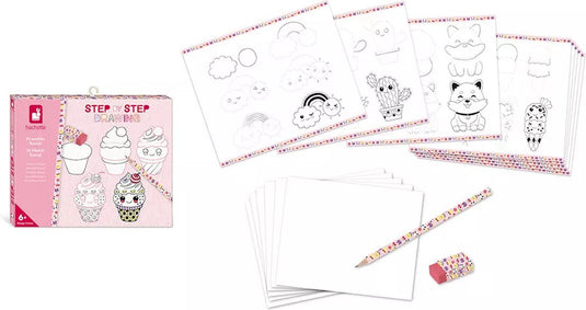 Janod - hachette - creatief kawaii modellen tekenen
