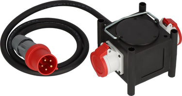 Brennenstuhl compacte rubberen stroomverdeler rubberen verdeler (2m kabel, 2x cee 400v 32a, bouwplaatsgebruik en permanent buitengebruik, made in germany)