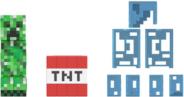 Minecraft diamanten niveau creeper figuur veelkleurig