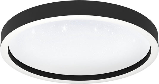 Eglo connect.z montemorelos-z smart plafondlamp - ø 42 cm - zwart wit - instelbaar rgb wit licht - dimbaar - zigbee
