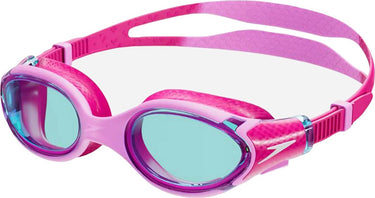 Speedo biofuse 2.0 zwembril meisje - ergonomische duikbril kinderen 6-14 jaar - anti condens uv-bescherming - junior zwembril met drukknopsluiting - superzachte afdichting - roze