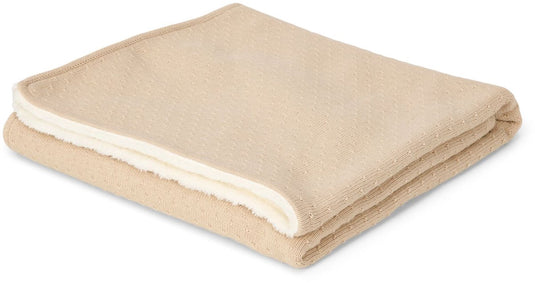 Little dutch gebreid ledikantdeken - fleece - beige - essentials