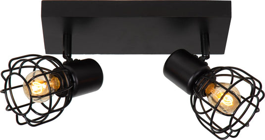Lucide filox - plafondspot (plafondlamp) - 2xe14 - zwart