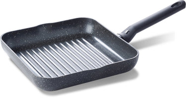 Bk universe grillpan 26x26cm - pfas-vrije antikleeflaag - grillpan inductie - keramische pan - ovenbestendig tot 160°c - koudgreep - zwart graniet