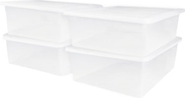 Iris cristalbox opbergbox - 28l - kunststof - transparant - set van 4