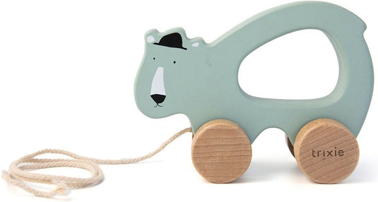 Trixie houten trekspeeltje - mr. polar bear - voor de eerste stapjes - babyspeelgoed - voor jongens meisjes - ijsbeer