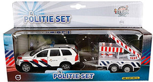Kids globe die-cast politie volvo xc90 met pijlwagen nl