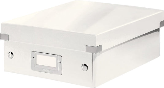 Leitz wow click store kleine opbergdoos - 84% gerecycled karton - ruimtebesparende sorteerdoos met vakjes - 22 x 10 x 28.2 cm (bxhxd) - wit