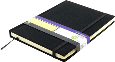 Kangaro alfabetboek - a5 - a-z - linnen hard cover - zwart - leeslint - sluitelastiek