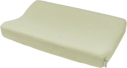 Meyco baby uni aankleedkussenhoes - pre-washed hydrofiel - soft olive - 50x70cm