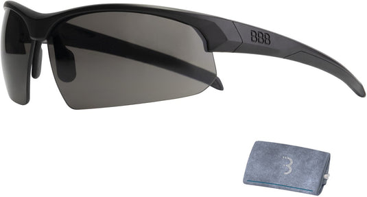 Bbb cycling fietsbril heren en dames - wielrenbril met 3 verwisselbare lenzen - lichtgewicht racefiets bril - mat zwart - impress bsg-58