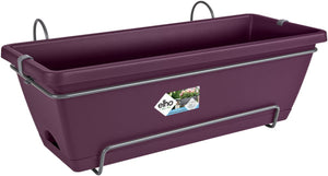 Elho barcelona allin1 50 - balkonbakken met ophanging - 100% gerecycled plastic - l49.5 x b27.5 x h18.5 cm - esdoorn paars
